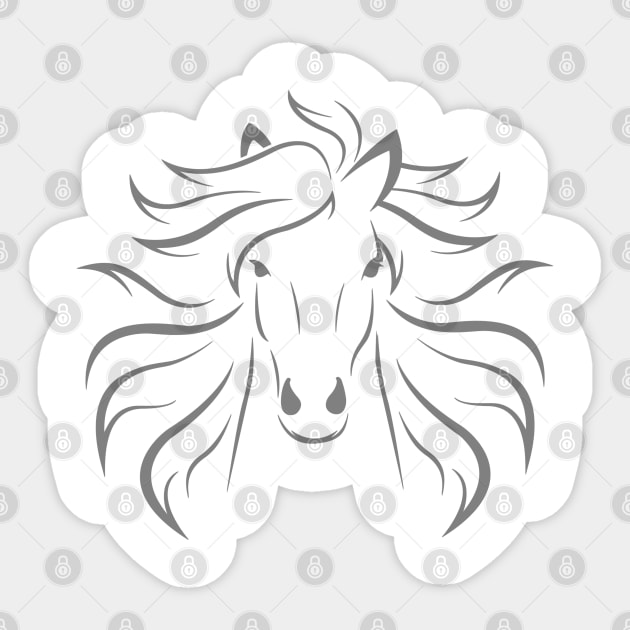 Horse Face Silhouette Sticker by Sleazoid